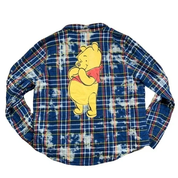 Disney Winnie the Pooh Long Sleeve Button Down Flannel - Picture 1 of 7